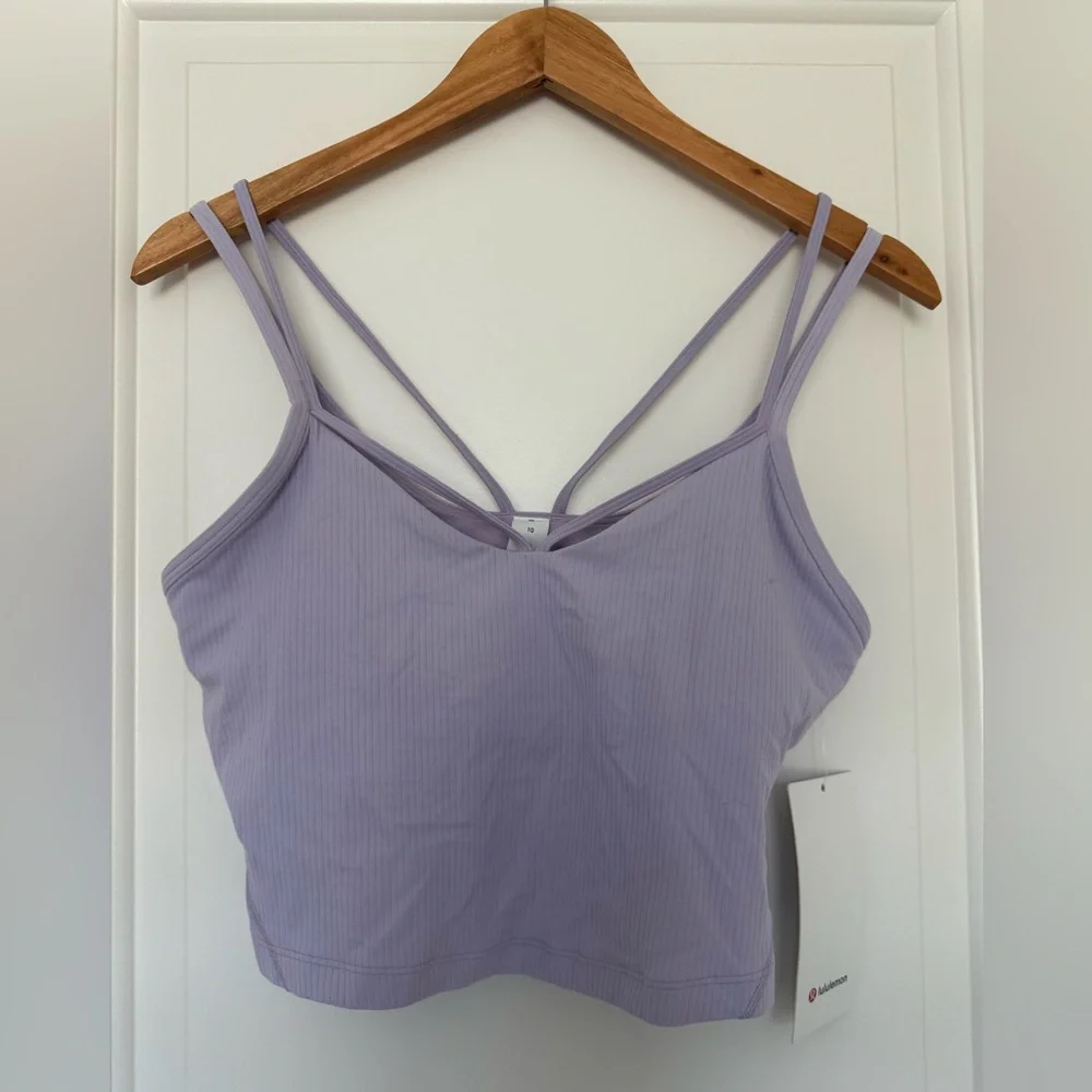 NWT Lululemon Align Strappy Ribbed Tank Top Lilac Ether Purple Crop Camisole 10